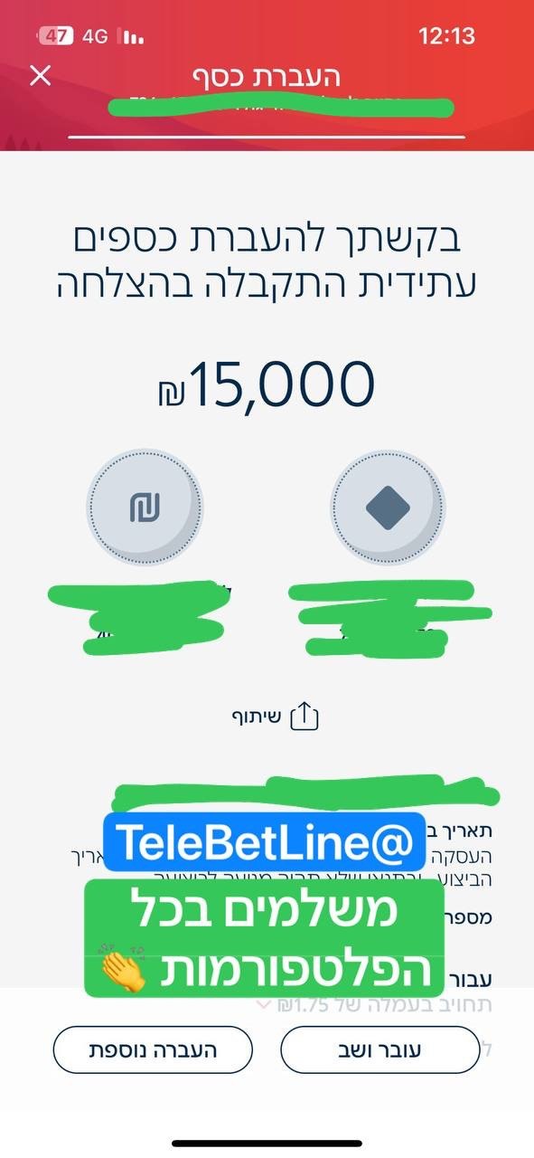 אישור העברה וזכייה בסך 15,000 שקלים