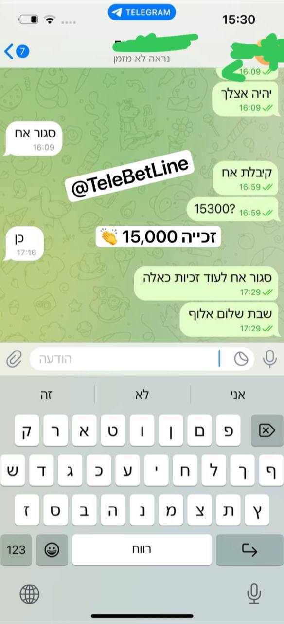 שיחת טלגרם על זכייה בסך 15,000 שקלים